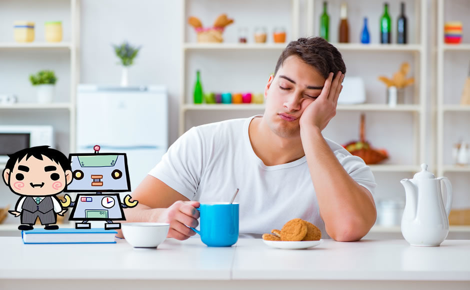 仕事に行きたくない男性